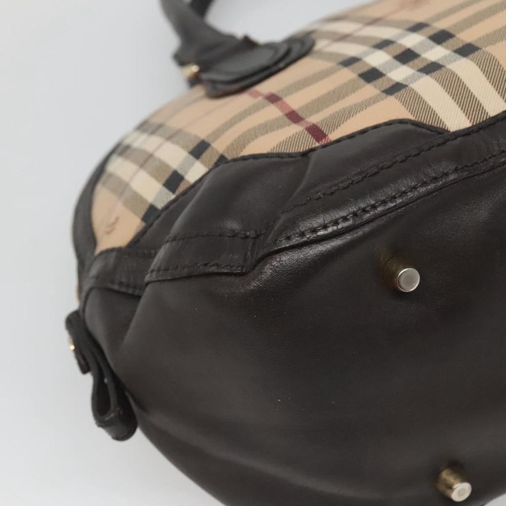 BURBERRY Nova Check Hand Bag PVC Beige Gold Auth 124791 - Picture 14 of 16